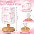 VIHOSE Bow Kids Table Lamp for Bedroom Kids Bedside Lamp with Linen Wooden Nightstand Cartoon Nursery Lampshade