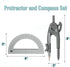Set, 6 Inch 6 Inch Mr. Pen- Geometry Compass and Protractor Compass, Protractor, Drawing Tool for School, Clear