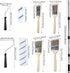 4.5 31PCS 9" 4" Set Paint Roller Kit with FT Extension Pole Wall Painting Kit with & Paint Rollers Paint Brushes