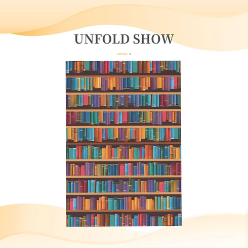 Vuiopuf Library Bookshelf Elegant Gold-Foiled Pearlized Paper Greeting Card-Blank Inside,Single-Sided Print