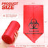 Geiserailie 200 Pack 14.5" 19" 3 x Biohazard Waste Bags Gallon Red Trash Liner with Hazard Symbol for Infectious Waste