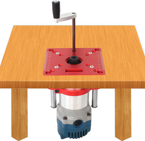ZGHUNVRE 65mm Router Table Lifting System, Milling Table Elevation, Aluminum Alloy Insert Plate with Anodized Cutting