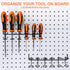16 Pack Pegboard Utility Hooks, Peg Board Holders for Screwdriver Multi Tool Accessories, Fit 1/4" & 1/8" Pegboards
