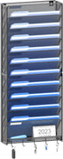 OUTWOLF Hanging Wall File Organizer, 12 Tier Vertical Mount Holder for Office Paper and Documents