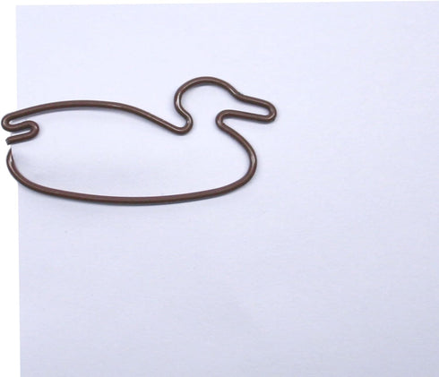 Duck Shaped Paper Clips, 100 Count Brown, Great for Collectors or Office Gift, Comes in Round Tin