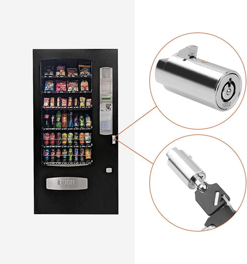 Tubular Key Lock for Vending Machines, Zinc Alloy, Chrome, 2 Pack