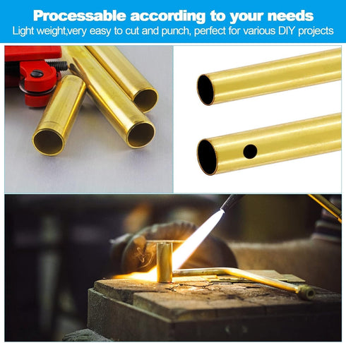Brass Tube Tubing Set, 1mm to 4mm OD x 0.2mm Wall Thickness, 300mm Length, 14 Pieces