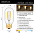 OMAYKEY 2W LED Tubular Bulb, 25W Equivalent, 250 Lumen, 2700K Warm White E26, Dimmable Antique Edison T45, 8 Pack