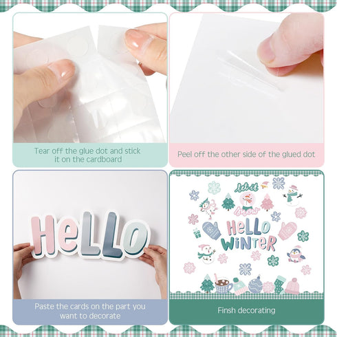 Pasimy Winter Bulletin Board Decorations, Hello Winter Cutouts Set for Christmas Holiday Party Decor