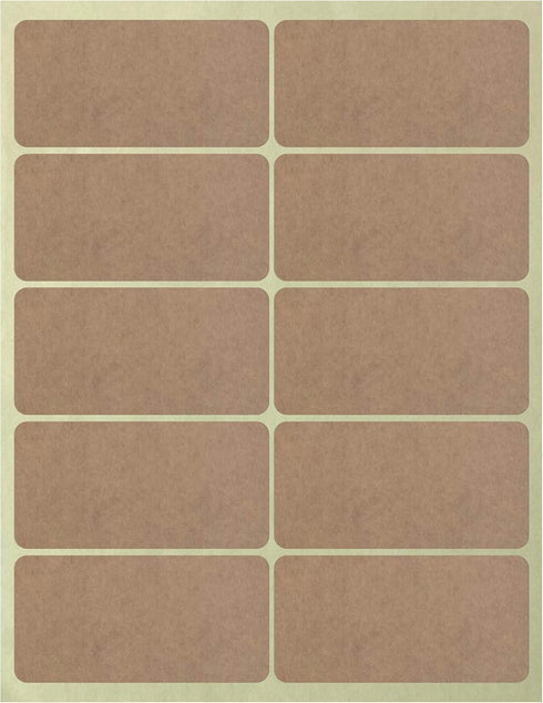 Mr-Label 2”×4” Printable Natural Kraft Brown Label Sticker for Mason Jars, Crafts, Candles, Gift Label (100 Labels)
