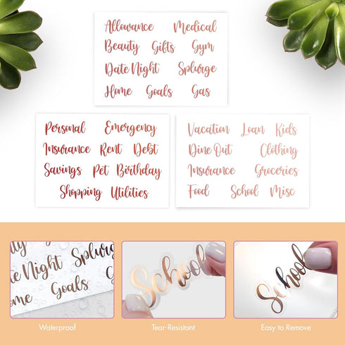SOUL MAMA A6 Envelopes for Budget Binder, 10 Pcs Flapper Envelopes with Stickers, Waterproof