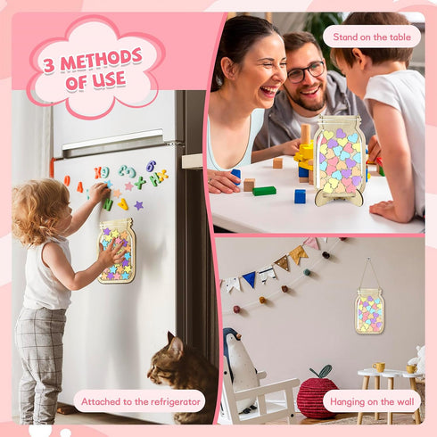 clelize 2 Pack 2) Star Reward Jar System, Magnetic Reward Jar, Star & Heart Reward Jars for Kids, Reward Chart