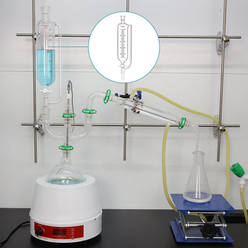 stonylab Pressure Equalizing Graduated Addition Funnel, Borosilicate Glass Dropping Funnel 50 ml with PTFE Stopcock