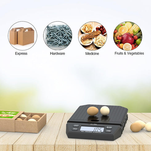 Digital Postal Table Scale, 66LB*1g, Net Weight Counting Weighing with AC Adapter or Battery, LCD Screen