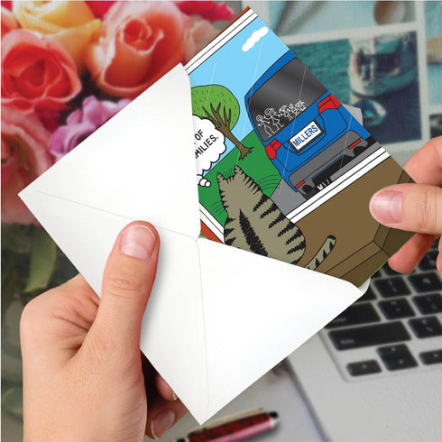 NobleWorks - 1 Happy Mother's Day Card, Funny Cartoon Humor, Mom Greetings with Envelope, Those Families 0202
