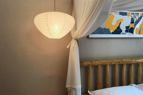 Lampshade17inch, Mushroom Paper White Folding Lamp,Interior Trim Lantern,Paper Ceiling Lamp Shade