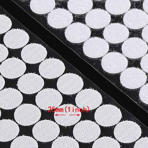 500pcs White Self Adhesive Dots (250 Pairs) Hook and Loop Taps for School, Office, 1" Diameter