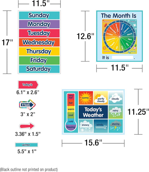 Carson Dellosa One World Calendar Bulletin Board Set with Monthly Wall Calendar, Numbers, and Birthdays Cover Ups