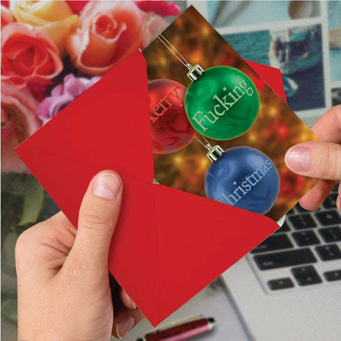 NobleWorks Funny Christmas Greeting Card, 5 x 7 Inch Envelope, Merry Christmas Holiday, 1 Card