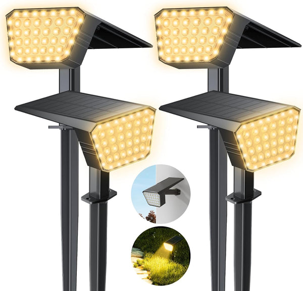 DEALGADGETS Solar Spot Lights Outdoor, IP65 Waterproof 44 LED Landscape Spotlights, Solar Powered
