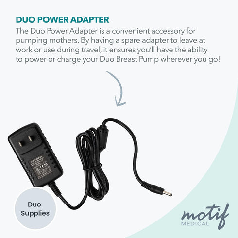 12 Motif Medical Volt Breastfeeding Essentials Power Adapter - Adapter for Duo Hospital Grade Pump - Charging Pump