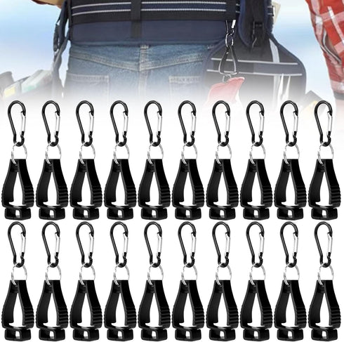 20 PCS Black Glove Clips for Work - Safety Holder Clips for Construction Guard Labor