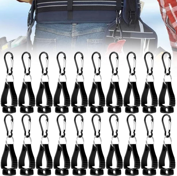 20 PCS Black Glove Clips for Work - Safety Holder Clips for Construction Guard Labor