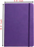 YIKANGHENG Hardcover Journal Notebook, 1 Pcs A5 PU Leather Cover With Bandage 80 Sheets (160 Pages) 8 mm Ruled Diary Notebooks (Purple)