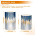 BOESI 3'' 4''/5'' Set 2 Abstract Oil Painting in Blue Flameless Candles Color Changing LED Candles with Remote Control