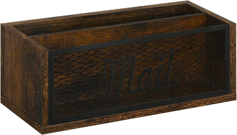 Mail Organizer, 2 Slot Letter Holder for Wall Table Countertop, Mail Sorter for Home Office, Bill Envelope Basket