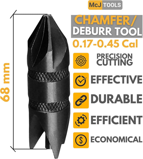 Reloading Chamfer Deburr Hand Tool for 0.17-0.45cal