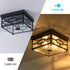 SAYTOP 2-Light Outdoor Ceiling Light with Motion Sensor Flush Mount Squares Porch Light, Dusk to Dawn Ceiling Lights