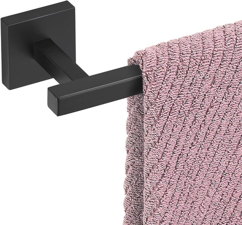 YACVCL Bath Towel Bar Black, 21.6 Inch Towel Rack Bathroom, 304 Stainless Steel Wall Mounted, Total Length 23.6 Inch