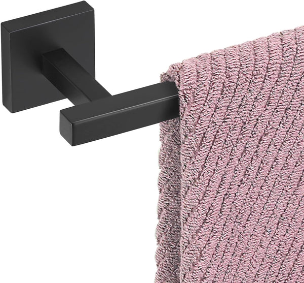 YACVCL Bath Towel Bar Black, 21.6 Inch Towel Rack Bathroom, 304 Stainless Steel Wall Mounted, Total Length 23.6 Inch