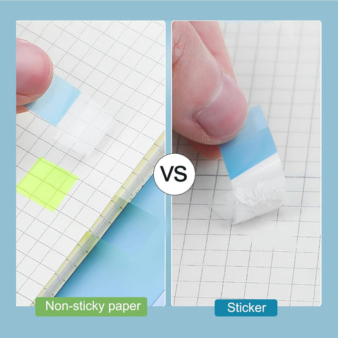 Golcellia Sticky Tabs, 900 Pcs Transparent Page Markers, Sticky Index Tabs for Books and Teacher Supplies