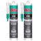 Akfix 918N Black 100% Silicone Caulk for Kitchen and Bathroom, 2x10.5 fl.oz, Solvent-Free, Fast Curing