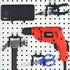 4 Pieces Pegboard Hooks, Double Power Tool Black Utility Hook for Pegboard Organization Accessory for Garage Storage