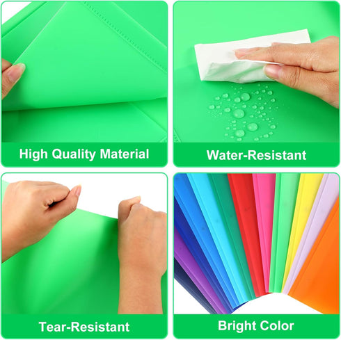 Cholemy 36 Pcs Plastic Pocket Folders with Prong - 2 Heavy Duty Pockets Folders with 3 Prongs Letter Size Paper Folders