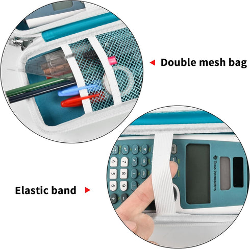 Case Compatible with Texas Instruments TI-30XS, MultiView Scientific Calculator Storage Holder with Mesh Pocket