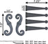 (Set) Decorative Vinyl Shutter Hinges and S Holdback Hooks for Exterior Decorative Shutters, Black