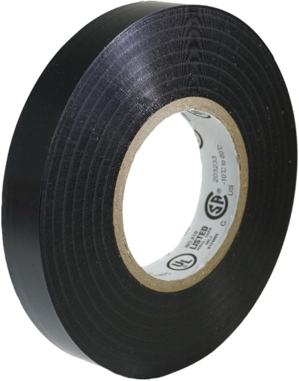 GGR Supplies T.R.U. EL7566-AW Professional Grade Rubber Black PVC Electrical Tape, 1/2 in. x 66 Ft.