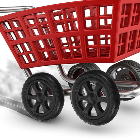 2Pcs 6.69In Replacement Shopping Cart Wheels for Folding Grocery Trolleys Durable Smooth Rolling with Strong Load