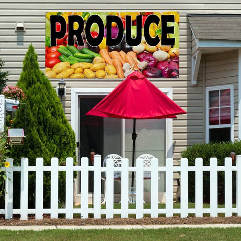 Fastasticdeals 4 Grommets 24x48Inches Vinyl Banner Multiple Sizes Produce Restaurant & Food Outdoor Weatherproof
