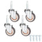Stem Caster Wheels with 5/16" x 1-1/2" Stem Sockets, TPR Replacement Swivel Casters for Carts and Furniture