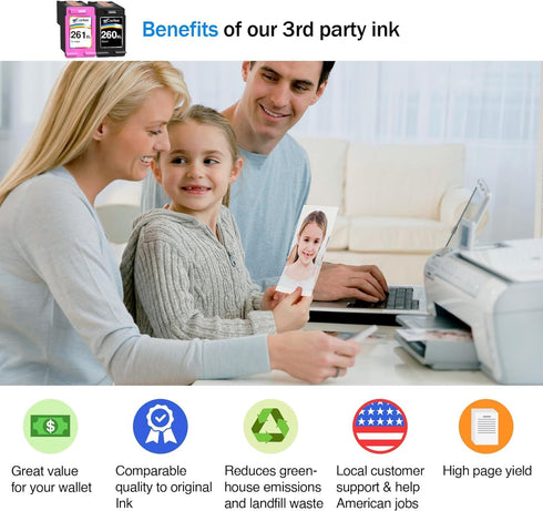 Cartlee Compatible Ink Cartridges Replacement for Canon 260 and 261 for TS6420 Printers