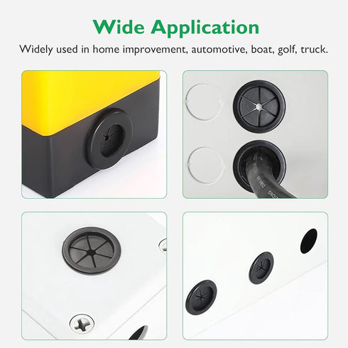 25PCS 3/4 inch Rubber Grommets for Wiring, 5/8" ID Automotive Firewall Cable Hole Protection, Double-Sided Plugs