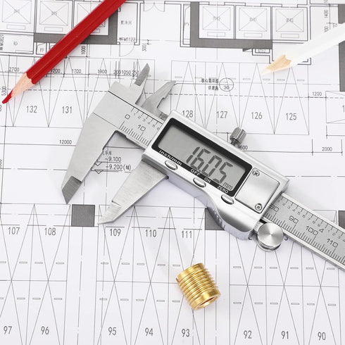 Digital Caliper Measuring Tool, Stainless Steel Vernier Caliper with Large LCD Screen, Easy Switch