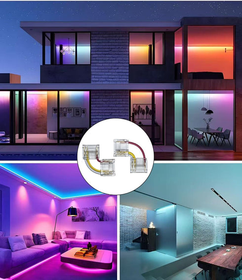 ENQIMAOYI 12pcs 12mm 3-Pin (3pin 12mm 12pcs LED Connectors L-Shaped/Corner Connectors for RGB Smart IC COB LED Strip