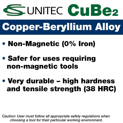 CS Unitec Non-Sparking Phillips Head Screwdriver Type 0 (2.5mm) x 2-3/8" Round Shank TUV Certified