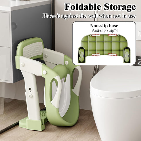XIGGA 3 1 2-level in Potty Toilet Training Seat with Adjustable Steps, Equipped with Waterproof Cushion and Non Slip
